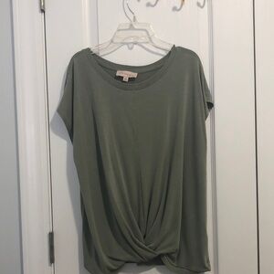 Philosophy Olive Green Twist Front Tee